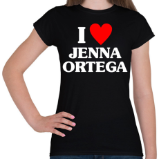PRINTFASHION I LOVE JENNA ORTEGA - Női póló - Fekete
