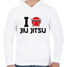 PRINTFASHION I love Jiu Jitsu - Férfi kapucnis pulóver - Fehér férfi pulóver, kardigán