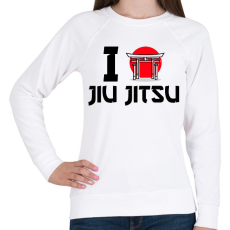 PRINTFASHION I love Jiu Jitsu - Női pulóver - Fehér