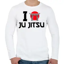 PRINTFASHION I love Ju Jitsu - Férfi hosszú ujjú póló - Fehér férfi póló