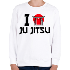 PRINTFASHION I love Ju Jitsu - Gyerek pulóver - Fehér gyerek pulóver, kardigán