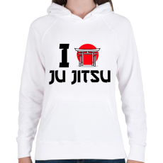 PRINTFASHION I love Ju Jitsu - Női kapucnis pulóver - Fehér