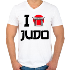 PRINTFASHION I love Judo - Férfi V-nyakú póló - Fehér férfi póló