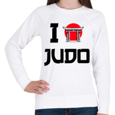 PRINTFASHION I love Judo - Női pulóver - Fehér női pulóver, kardigán