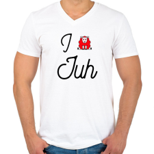 PRINTFASHION I love juh - Férfi V-nyakú póló - Fehér férfi póló