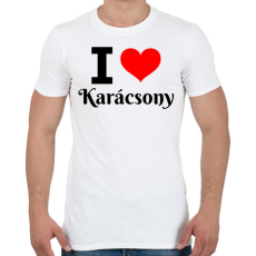 PRINTFASHION I love Karácsony - Férfi póló - Fehér