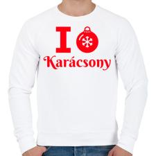 PRINTFASHION I love Karácsony - Férfi pulóver - Fehér férfi pulóver, kardigán