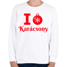 PRINTFASHION I love Karácsony  - Gyerek pulóver - Fehér