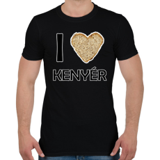 PRINTFASHION I love kenyér - Férfi póló - Fekete