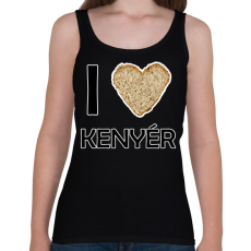 PRINTFASHION I love kenyér - Női atléta - Fekete