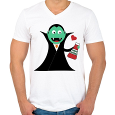 PRINTFASHION I love Ketchup - Férfi V-nyakú póló - Fehér