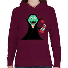 PRINTFASHION I love Ketchup - Női kapucnis pulóver - Bordó női pulóver, kardigán