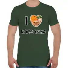 PRINTFASHION I love kocsonya - Férfi póló - Katonazöld férfi póló