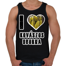 PRINTFASHION I Love Kovászos Uborka - Férfi atléta - Fekete