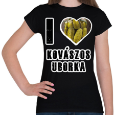 PRINTFASHION I Love Kovászos Uborka - Női póló - Fekete női póló