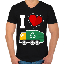 PRINTFASHION I love kukásuató - Férfi V-nyakú póló - Fekete férfi póló