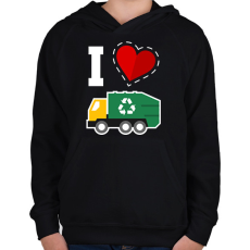 PRINTFASHION I love kukásuató - Gyerek kapucnis pulóver - Fekete