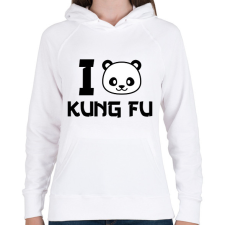 PRINTFASHION I love Kung Fu 2 - Női kapucnis pulóver - Fehér női pulóver, kardigán