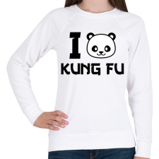 PRINTFASHION I love Kung Fu 2 - Női pulóver - Fehér női pulóver, kardigán