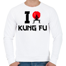 PRINTFASHION I love Kung Fu - Férfi pulóver - Fehér