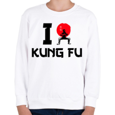 PRINTFASHION I love Kung Fu - Gyerek pulóver - Fehér gyerek pulóver, kardigán