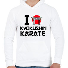 PRINTFASHION I love Kyokushin Karate - Férfi kapucnis pulóver - Fehér