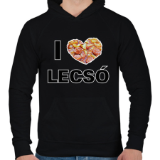 PRINTFASHION I love lecsó - Férfi kapucnis pulóver - Fekete női pulóver, kardigán
