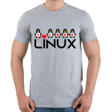 PRINTFASHION I love linux - Férfi póló - Sport szürke férfi póló