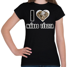 PRINTFASHION I Love Mákos Tészta - Női póló - Fekete női póló