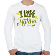 PRINTFASHION I love matcha - Férfi hosszú ujjú póló - Fehér férfi póló