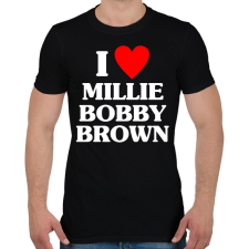 PRINTFASHION I LOVE MILLIE BOBBY BROWN - Férfi póló - Fekete férfi póló