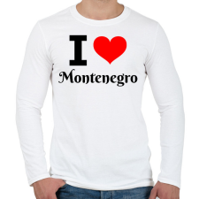 PRINTFASHION I love Montenegro - Férfi hosszú ujjú póló - Fehér férfi póló