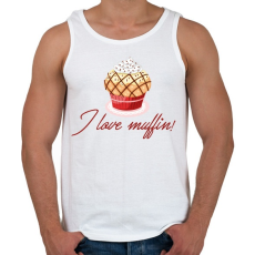 PRINTFASHION I love muffin - Férfi atléta - Fehér