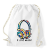 PRINTFASHION i love music  - Sportzsák, Tornazsák - Fehér