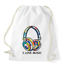 PRINTFASHION i love music  - Sportzsák, Tornazsák - Fehér tornazsák