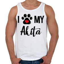 PRINTFASHION I love my Akita! - Férfi atléta - Fehér atléta, trikó