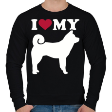 PRINTFASHION I Love My Akita - Férfi pulóver - Fekete