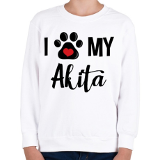 PRINTFASHION I love my Akita! - Gyerek pulóver - Fehér