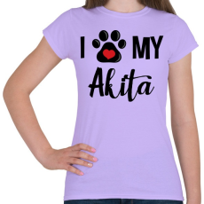 PRINTFASHION I love my Akita! - Női póló - Viola