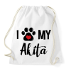 PRINTFASHION I love my Akita! - Sportzsák, Tornazsák - Fehér