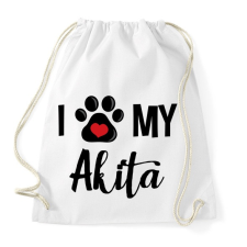 PRINTFASHION I love my Akita! - Sportzsák, Tornazsák - Fehér tornazsák