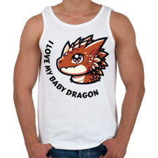 PRINTFASHION I love my baby dragon - Férfi atléta - Fehér atléta, trikó