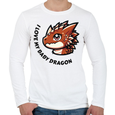 PRINTFASHION I love my baby dragon - Férfi hosszú ujjú póló - Fehér férfi póló