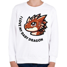 PRINTFASHION I love my baby dragon - Gyerek pulóver - Fehér gyerek pulóver, kardigán