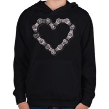 PRINTFASHION I love my bicycle - Gyerek kapucnis pulóver - Fekete gyerek pulóver, kardigán