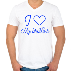 PRINTFASHION I love my brother - Férfi V-nyakú póló - Fehér