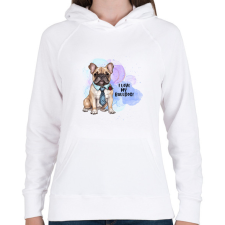 PRINTFASHION I love my bulldog - Női kapucnis pulóver - Fehér női pulóver, kardigán