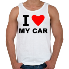 PRINTFASHION I love my car - Férfi atléta - Fehér atléta, trikó