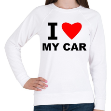 PRINTFASHION I love my car - Női pulóver - Fehér