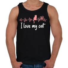 PRINTFASHION I love my cat - Férfi atléta - Fekete